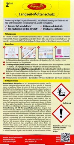 Aeroxon Langzeit Mottenschutz - 2 Stück -Bio Garten Aeroxon20Langzeit Mottenschutz 35831 H01