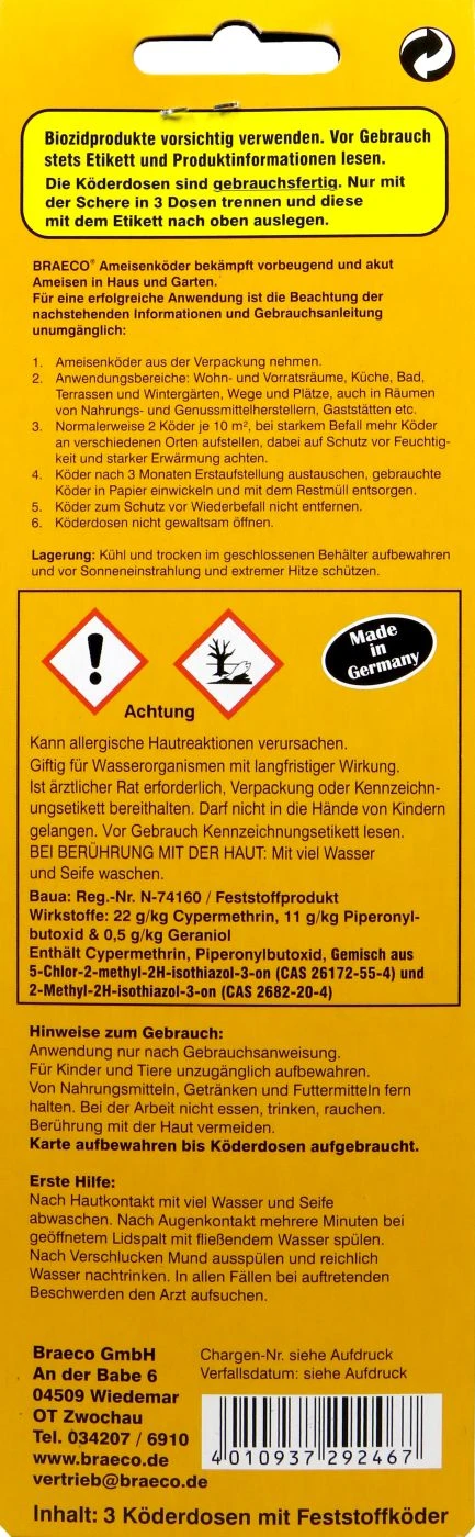 Braeco Ameisenköder - 3 Stück 2 Braeco Ameisenköder - 3 Stück – Bild 2