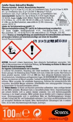 Celaflor Rasen-Unkrautfrei Weedex - 100 Ml -Bio Garten Celaflor20Rasen Unkrautfrei20Weedex 32617 H01