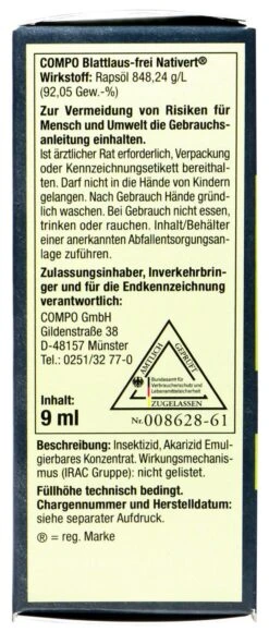 Compo Bio Nativert Blattlaus-Frei - 9 Ml 7 Compo Bio Nativert Blattlaus-Frei - 9 Ml -Bio Garten Compo20Bio20Nativert20Blattlaus Frei 31403 L01