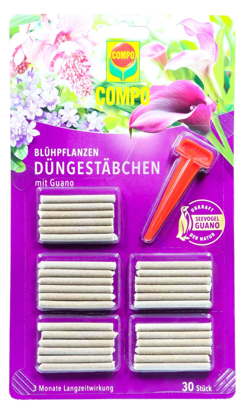 Compo Blühpflanzen Düngestäbchen Mit Guano - 30 Stück 1 Compo Blühpflanzen Düngestäbchen Mit Guano - 30 Stück