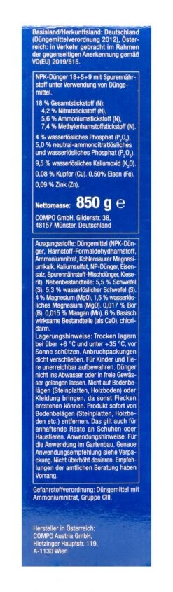 Compo Buchsbaum Langzeit-Dünger - 0,85 Kg -Bio Garten Compo20Buchsbaumduenger 31809 R01