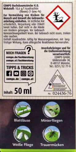 Compo Buchsbaumzünsler K.O. - 50 Ml -Bio Garten Compo20Buchsbaumzuensler20K.O. 31251 R01