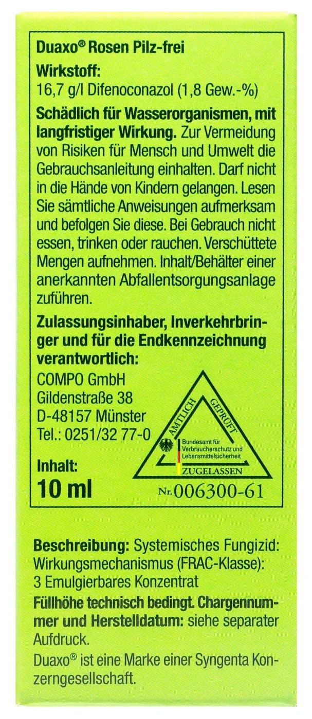 Compo Duaxo Rosen Pilz-frei Für Alle Zierpflanzen - 10 Ml 3 Compo Duaxo Rosen Pilz-frei Für Alle Zierpflanzen - 10 Ml – Bild 3