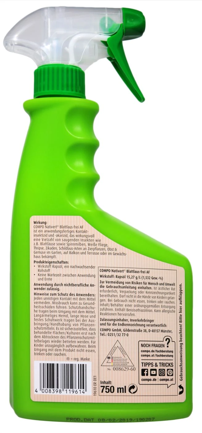Compo Nativert Blattlaus-frei AF - 0,75 L 2 Compo Nativert Blattlaus-frei AF - 0,75 L – Bild 2