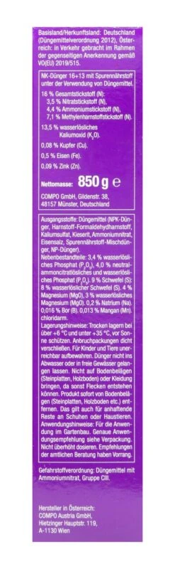 Compo Rhododendron Langzeit-Dünger - 0,85 Kg -Bio Garten Compo20Rhododendronduenger 31716 R01