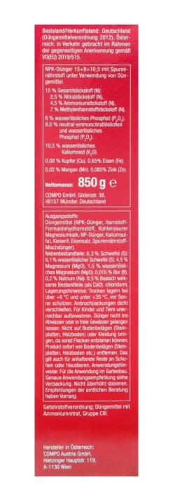 Compo Rosen Langzeit-Dünger - 0,85 Kg -Bio Garten Compo20Rosenduenger 31829 R01