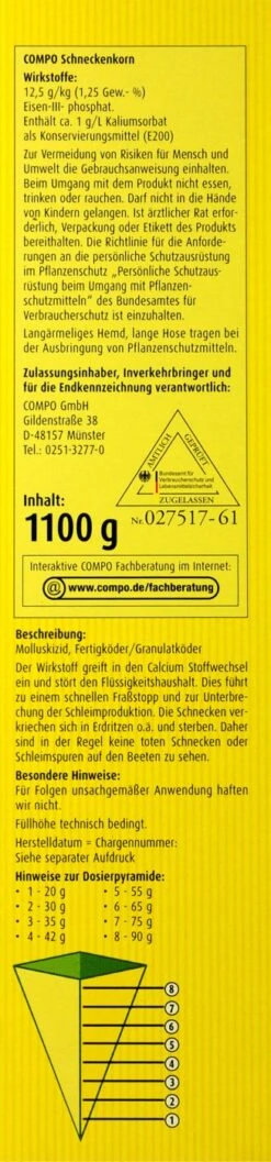 Compo Schneckenkorn - 1,1 Kg -Bio Garten Compo20Schneckenkorn 31314 R01