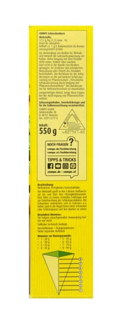 Compo Schneckenkorn - 0,55 Kg -Bio Garten Compo20Schneckenkorn 31507 R01