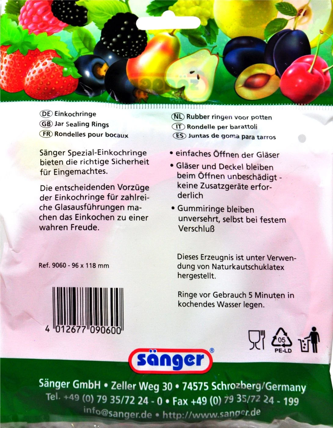 Sänger Einkochringe 96 X 118 Mm - 10 Stück 2 Sänger Einkochringe 96 X 118 Mm - 10 Stück – Bild 2