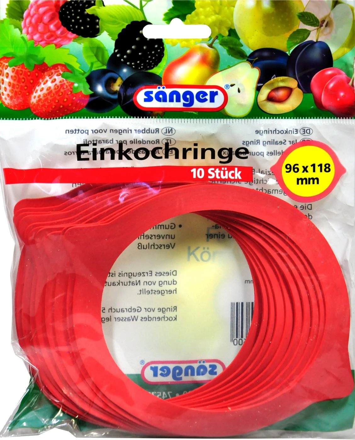 Sänger Einkochringe 96 X 118 Mm - 10 Stück 1 Sänger Einkochringe 96 X 118 Mm - 10 Stück