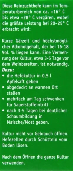 Kitzinger Reinzucht-Hefe Burgund - 20 Ml -Bio Garten Kitzinger20Reinzucht Hefe 15125 L01