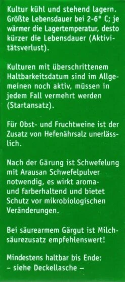 Kitzinger Reinzucht-Hefe Burgund - 20 Ml -Bio Garten Kitzinger20Reinzucht Hefe 15125 R01