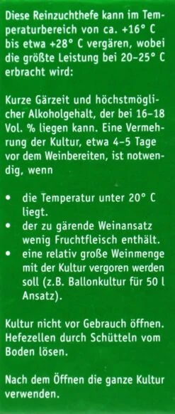 Kitzinger Reinzucht-Hefe Malaga - 20 Ml -Bio Garten Kitzinger20Reinzuchthefe 15105 L01