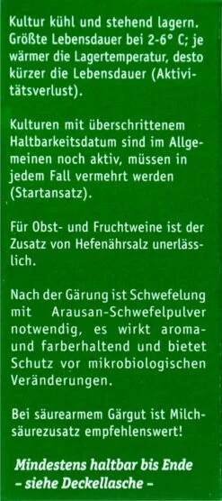 Kitzinger Reinzucht-Hefe Steinberg - 20 Ml -Bio Garten Kitzinger20Reinzuchthefe 15109 R01