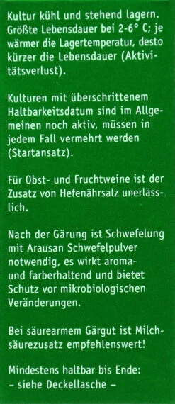 Kitzinger Hefe Haut Sauternes - 20 Ml -Bio Garten Kitzinger Hefe Haut Sauternes 15119 R01