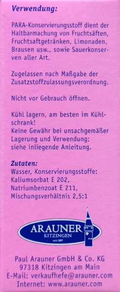 Kitzinger Para Konservierungsmittel - 50 Ml -Bio Garten Kitzinger Para Konservierungsstoff 14571 L01