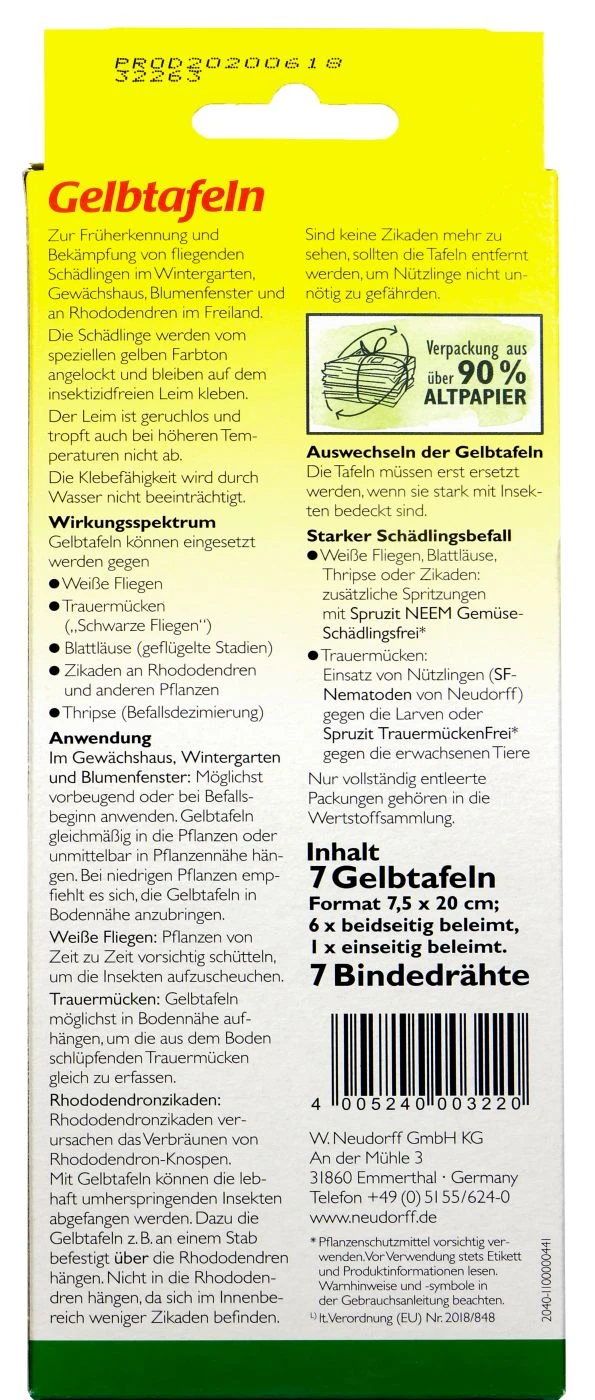 Neudorff Gelbtafeln - 7 Stück 2 Neudorff Gelbtafeln - 7 Stück – Bild 2