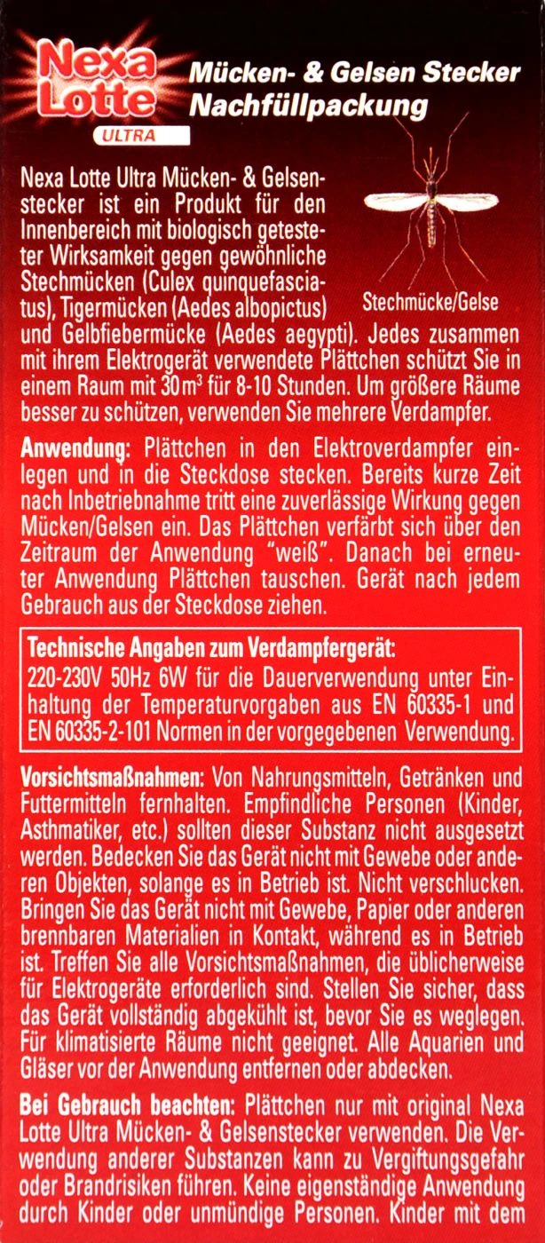 Nexa Lotte Mücken- Und Gelsenstecker Ultra Nachfüllpack - 20 Stück 3 Nexa Lotte Mücken- Und Gelsenstecker Ultra Nachfüllpack - 20 Stück – Bild 3