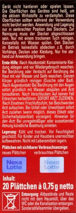 Nexa Lotte Mücken- Und Gelsenstecker Ultra Nachfüllpack - 20 Stück 7 Nexa Lotte Mücken- Und Gelsenstecker Ultra Nachfüllpack - 20 Stück -Bio Garten Nexa20Lotte20Muecken 20und20Gelsenstecker 32332 L01